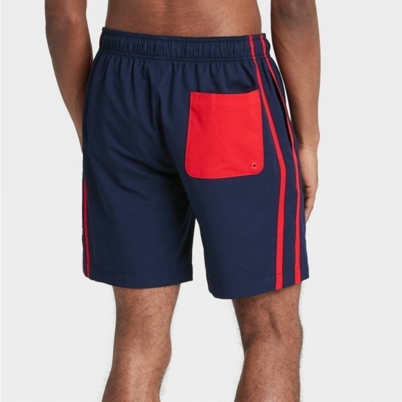 Speedo Men's 8" Striped Swim Trunks -
Navy M - Picture 2 of 4